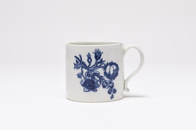 Lot 18 - A large and rare Caughley 'Natural Sprays' grace or toasting mug, circa 1775-80