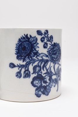 Lot 18 - A large and rare Caughley 'Natural Sprays' grace or toasting mug, circa 1775-80