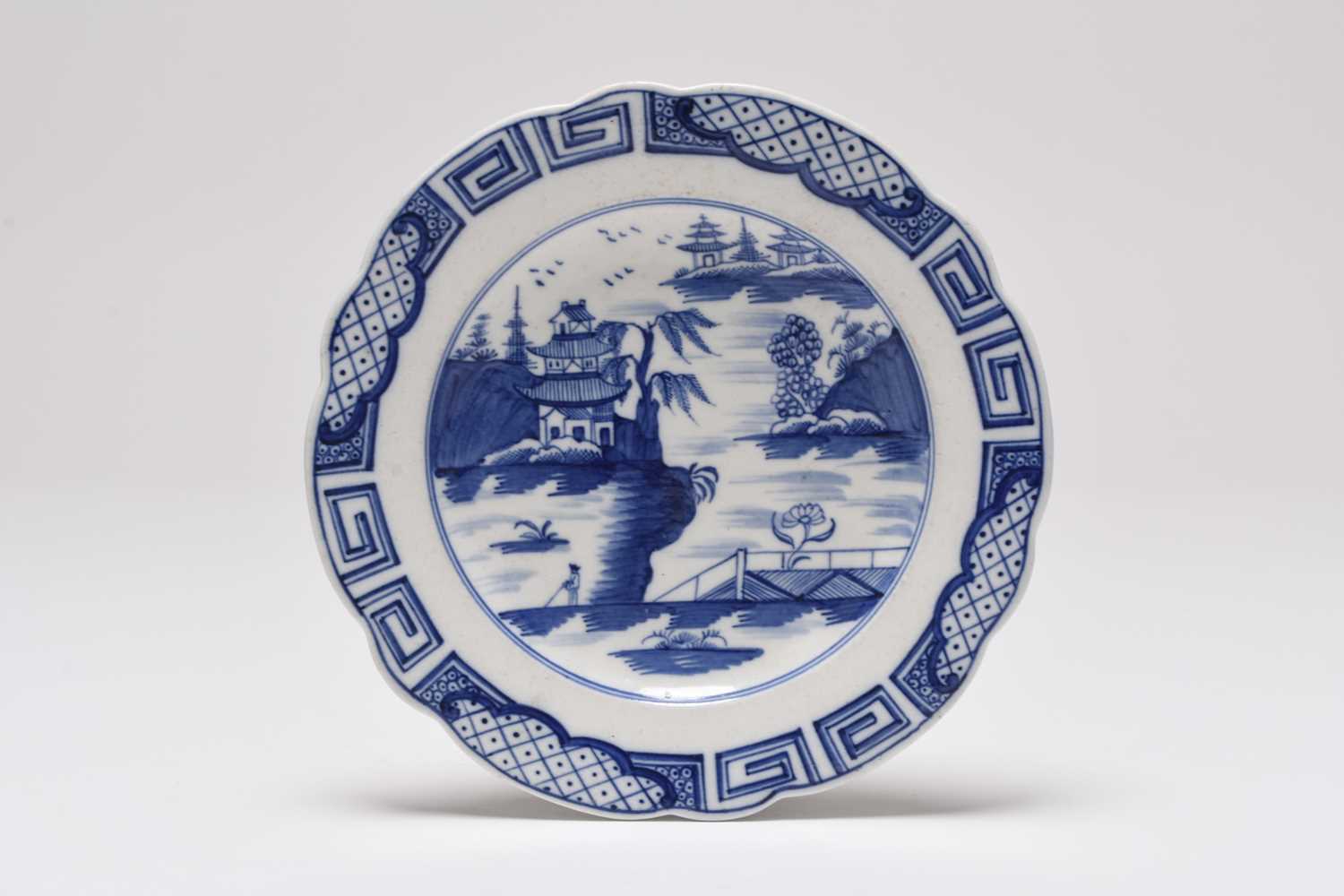Lot 21 - A Caughley 'Weir' dessert plate, circa 1785-93