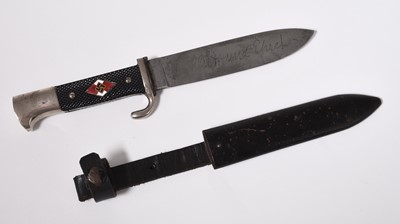 Lot 288 - German Third Reich Hitler Youth knife by Karl Rob, Solingen, dated 1938 with motto