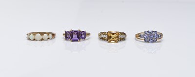 Lot 312 - Four 9ct gold rings