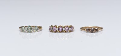 Lot 179 - Three 9ct gold rings