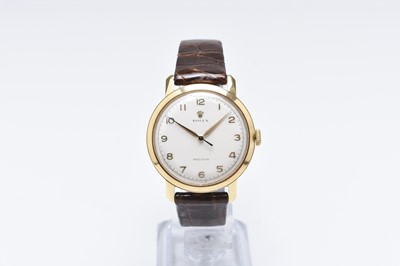 Lot 354 - Rolex: A gentleman's 18ct gold Precision wristwatch