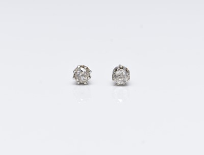 Lot 285 - A pair of old cut diamond earrings