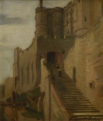 Lot 306 - Ernest Stafford Carlos (British 1833-1917) Steps Leading Up to the Abbey Gateway, Normandy