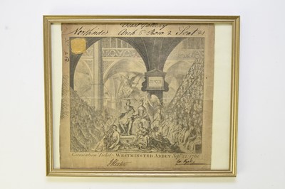 Lot 153 - TICKET FOR THE CORONATION OF GEORGE III