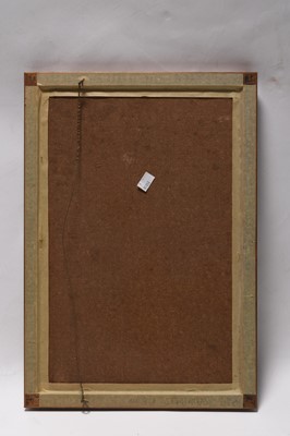 Lot 2 - Edward Wesson (British, 1910-1983) Seascape with Vessels at Anchor