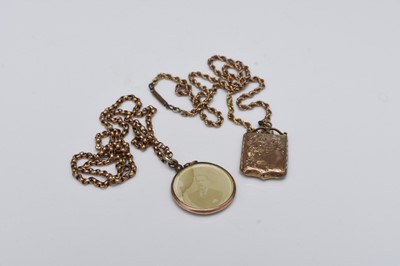 Lot 297 - Two yellow metal chains