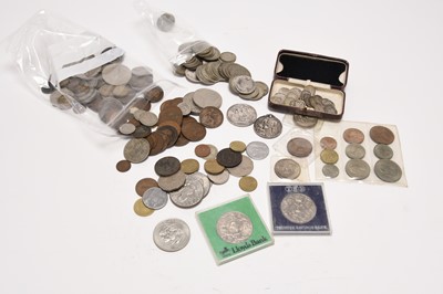 Lot 363 - An assortment of UK and foreign silver, cupro-nickel and bronze coinage