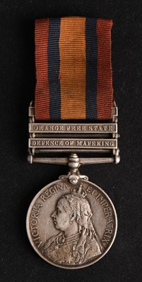 Lot Boer War Queen's South Africa Medal, 3 clasps including Defence of Mafeking - F. Mansfield