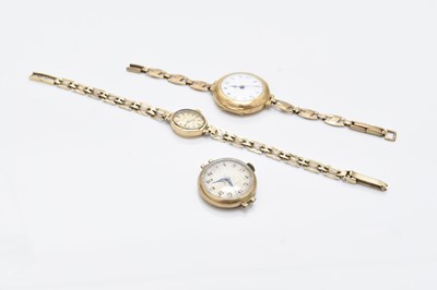 Lot 361 - Three lady's gold watches