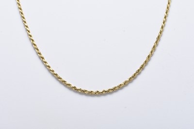 Lot 226 - A 9ct gold rope twist chain necklace