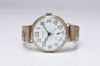 Lot 355 - Rolex Marconi: A gentleman's 14ct gold wristwatch of RAF interest
