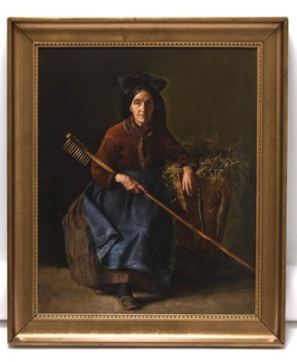 Lot 16 - Giovanni Battista Costa (Italian 1833-1893) A Peasant Woman