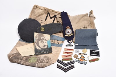 Lot 226 - WW2 RAF collection including beret, sidecap and insignia