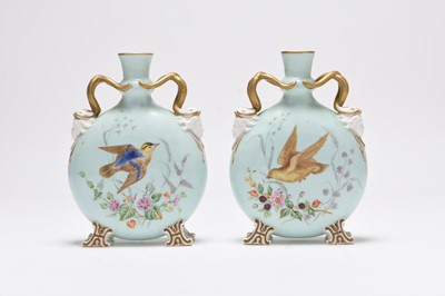 Lot 89 - A pair of English porcelain moon flasks, circa 1875
