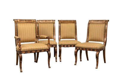 Lot 289 - A set of ten (8+2) Empire style dining chairs