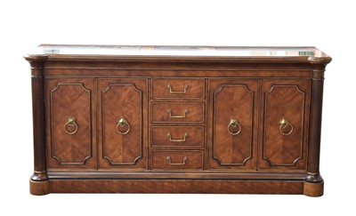 Lot 161 - An Empire style mahogany and marble inlaid sideboard