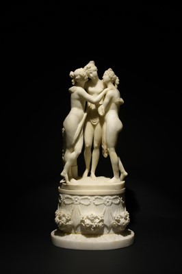 Lot 54 - After Antonio Canova, a mid-Victorian alabaster figure group of the Three Graces