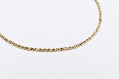 Lot 304 - A 9ct gold rope twist chain necklace