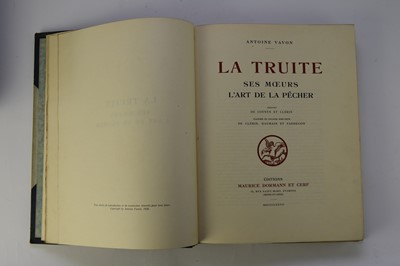 Lot 77 - VAVON, Antoine, La Truite ses Moeurs L'Art de la Pacher. Large 4to Seine-et-Oise 1926.
