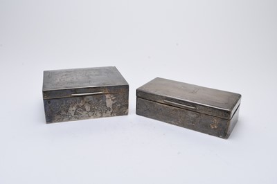 Lot 23 - Two silver mounted cigarette boxes