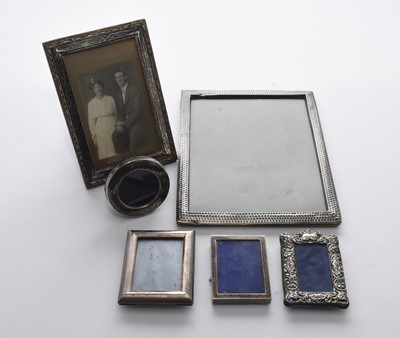 Lot 203 - A collection of six silver mounted frames