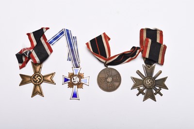 Lot 290 - Three German Third Reich War Merit medals and a Mother's Cross