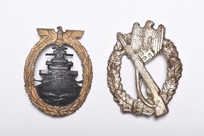 Lot 294 - German Third Reich Infantry Assault and Kriegsmarine High Seas Fleet breast badges