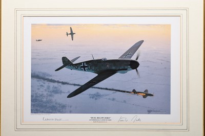 Lot 228 - Keith Woodcock 'Duel Below Zero' print signed by the artist and Günther Rall