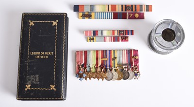 Lot 159 - WW2 and Korean War C.B.E/Legion of Merit miniature medal group attributed to Capt. Podger, RN