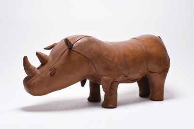Lot 64 - A leather rhino footstool