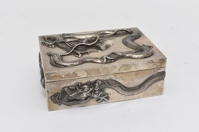 Lot 10 - A Chinese silver mounted cigar box