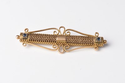 Lot 58 - A 19th century woven hair brooch