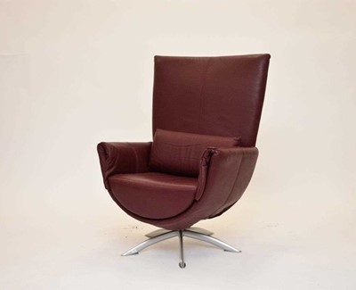 Lot 246 - A modern Scandinavian leatherette and aluminium armchair