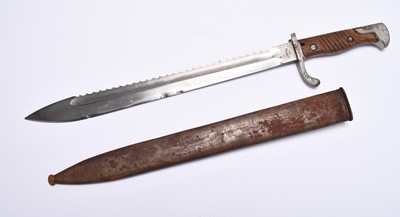 Lot 273 - Imperial German sawback butcher bayonet by V.C. Schilling