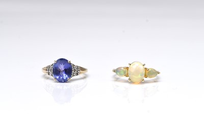 Lot 282 - Two 9ct gold stone set rings