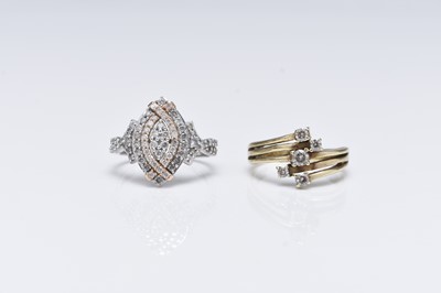 Lot 155 - Two 9ct gold diamond rings