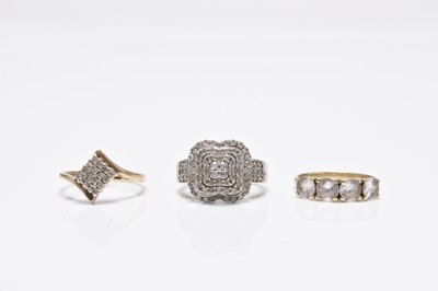 Lot 84 - Three 9ct gold stone set rings