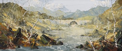 Lot 89 - Charles Wyatt Warren (1908-1993) Mountainous Welsh Scene with Bridge