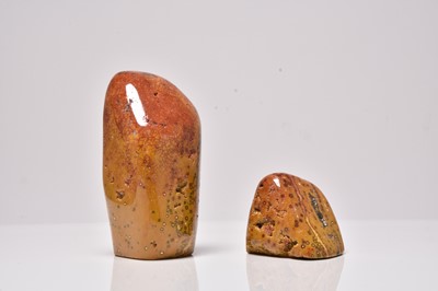 Lot 73 - Two polished yellow ocean jasper samples