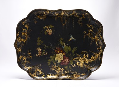 Lot 61 - A Regency style lacquer tray, late 19th century