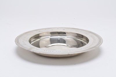 Lot 42 - A silver presentation Alms dish
