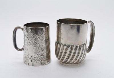 Lot 48 - Two silver mugs