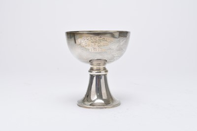 Lot 37 - A silver trophy cup in the form of a goblet