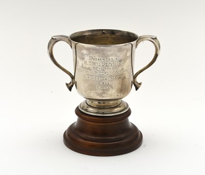 Lot 59 - A two handled silver trophy cup