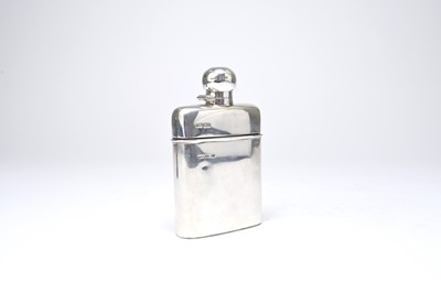 Lot 26 - A silver mounted glass hip flask
