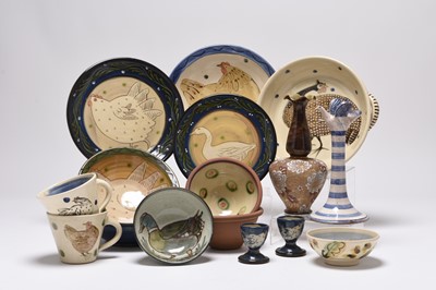 Lot 129 - Elspeth Soper (WFP, Shropshire) studio pottery with a Doulton Lambeth jug