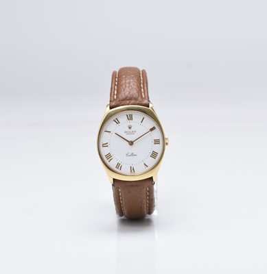 Lot 356 - Rolex: A gentleman's 18ct gold Cellini wristwatch