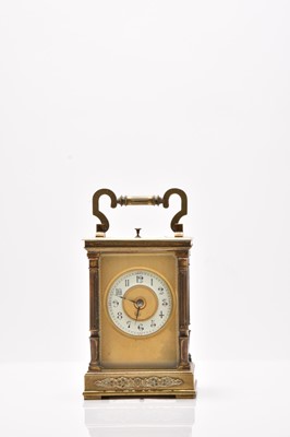 Lot 132 - A French repeating gilt brass carriage clock